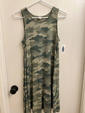 Old Navy Olive Green Camo Tank Dress